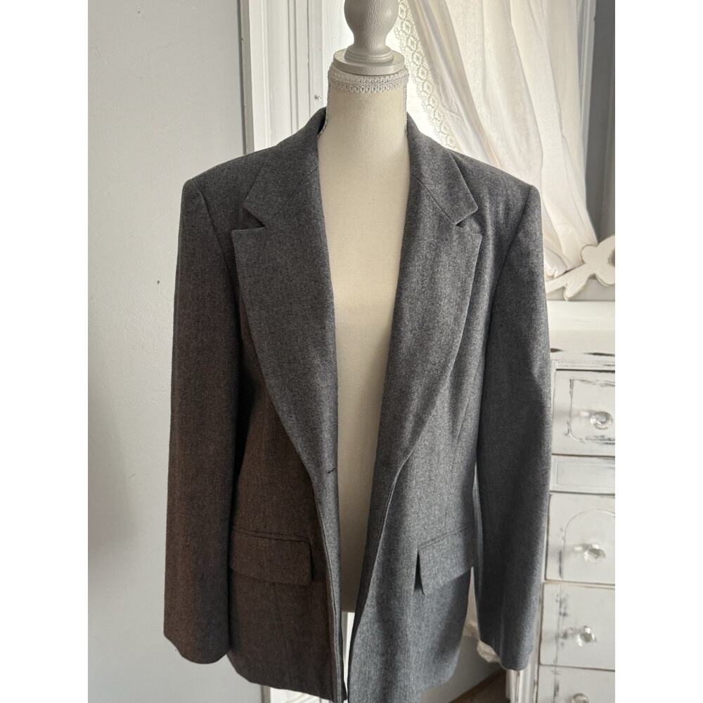 Vintage Pendleton Blazer Women 14 Gray Miss Virgin Wool Made in USA Suit Jacket